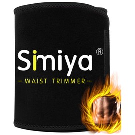 SIMIYA Waist Trimmer Belt Adjustable Waist Trainer Neoprene Sweat Belt Accelerated Sauna Effect Exercise Low Back and Lumbar Support Belt Fitness Trainer for Men & Women(Black,L)