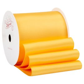 Zofrud Yellow Gold Satin Ribbon 75mm x 9 Meters - Large Ribbon Ideal for Bows, Gift Wrapping, Flower Bouquet, and Crafts