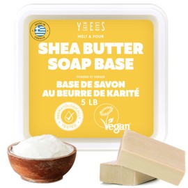Skin Said Yes Shea Butter Soap Base - 5Lb Melt and Pour Soap Making Supplies with Organic Shea Butter - No Palm Oil, Vegan, Antioxidant-Rich and Gentle on the Skin - Crafting Recipe Book Included