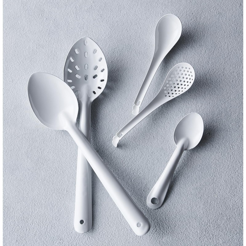 Nodahoro REA-16 Astragalus Slotted Spoon, Enamel, Heat Resistant, Made in