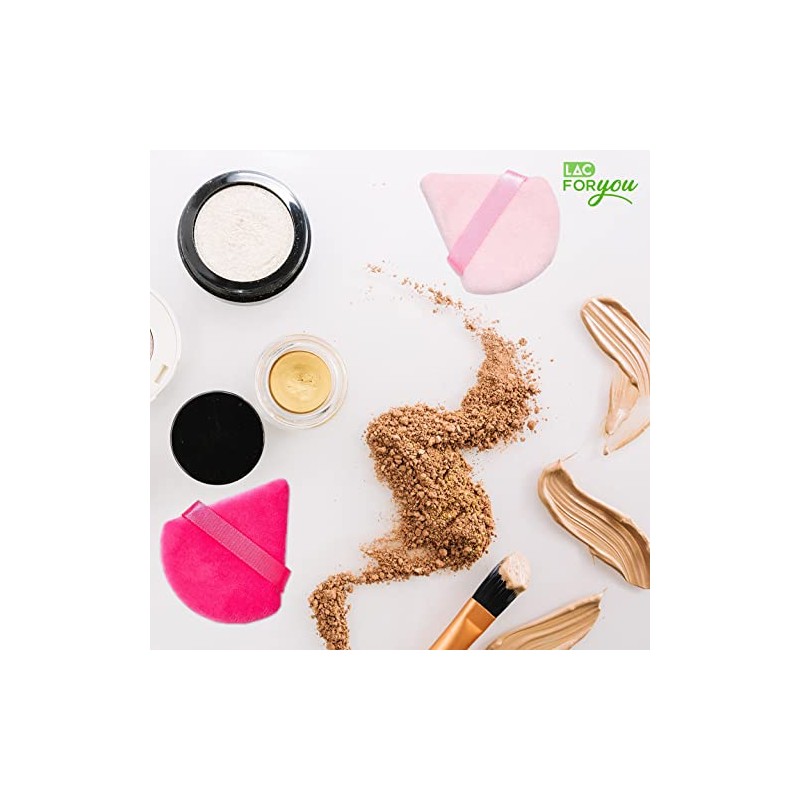 LAC 3 Powder Puff Face Triangle - Reusable Mini Velvet