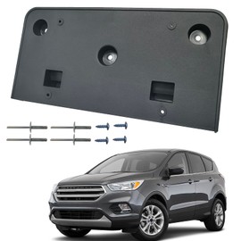 GZVKE Front License Plate Frame Mounting Bracket Tag Holder Textured Black Fits for Ford Escape 2017 2018 2019 Replace GJ5Z17A385AA FO1068160