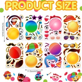 48 Sheets Make A Smile Face Stickers Make A Emotion Face Stickers Make A Happy Face Strikers Birthday Party Favors for Kids Party Favors, Rewards, Art Craft with 8 Designs