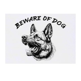 'Beware Of Dog German Shepherd ' Temporary Tattoo - Water Resistant, Skin-Safe, Non-Toxic Transfer (TO00083901)