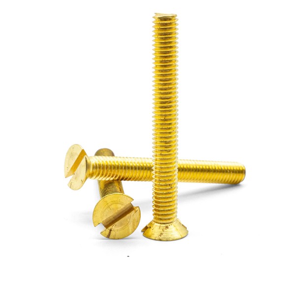 Hippo Hardware M4 (4mm X 6mm) Solid Brass Slotted Countersunk Machine Screws Slot Csk Head Bolts DIN963 (Pack of 10)