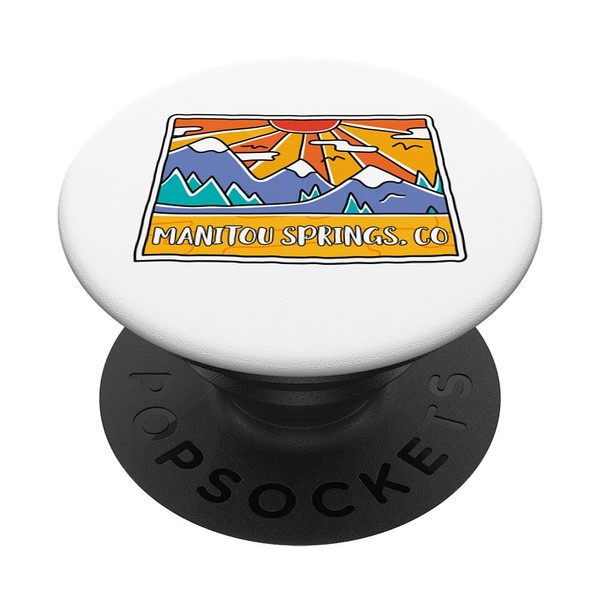 Manitou Springs, CO Colorado Mountains Outdoor art retro sun PopSockets