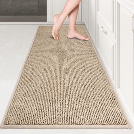 PURRUGS Machine Washable Kitchen Runner Rug 2ft x 6ft, Non-Slip/Skid Hallway Runner Rug, Super Absorbent Soft Area Rug for Hallway, Kitchen & Laundry, Rolled Packaging, Beige