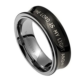 Christian Rings K23 Psalm 27:1 Spinner Ring Scripture Verse The Lord is My Light Ans My Salvation Bible (9)