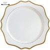 Decor Essentials Ceramic Scalloped Edge Gold Rimmed Charger Plate Dinnerware
