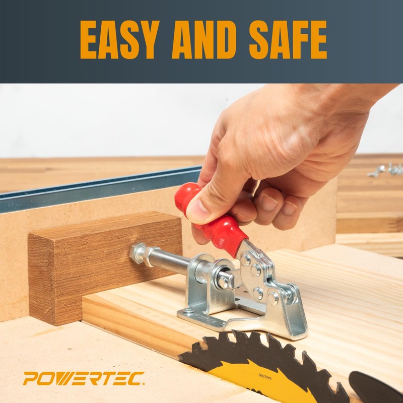 POWERTEC 2PK Toggle Clamp, 300lbs Holding Capacity, 302F Quick Release