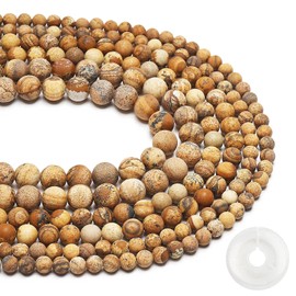 Cuentas de jaspe mate natural de 8 mm, piedras preciosas redondas esmeriladas sin pulir para hacer pulseras, collares, joyas, energía piedra curativa con cordón elástico