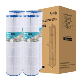 Poolzilla 4 Pack Pool Filter Cartridge Replacement for Unicel C-7468, Jandy CL 460, CV460, PJAN115, FC-0810, Excel Filters XLS-705, FC-641, Aladdin 21501, Baleen AK-60432| Premium Pool Filtration