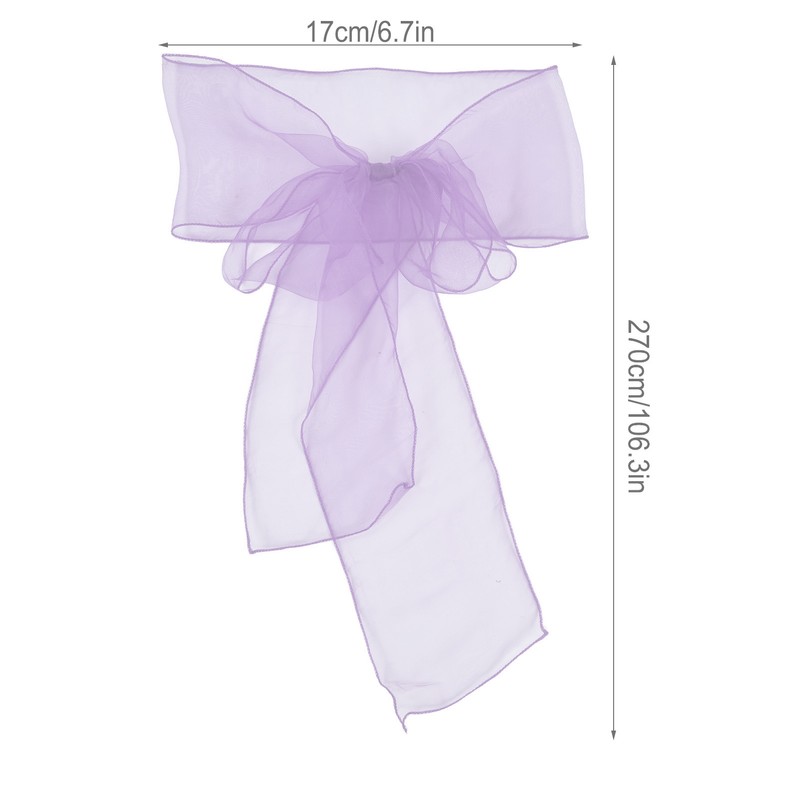 10Pcs Organza Banquet Chair Sash Exquisite Chair Bows Sashes for