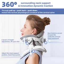 zenopax Cervical Neck Traction Device, Neck Stretcher for Neck Traction and Support, Adjustable Neck Traction Devices for Home Use to Relieve Neck Pressure and Pain