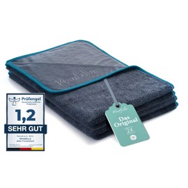 Verabella Dry Towel Shower - The Original - Shiny Towels 60 x 40 cm, Shower Cubicle Cloth Made of Soft Microfibre Against Water Stains in the Shower and Bathroom - Fast Dry Wipes for Bath (Pack of 2)