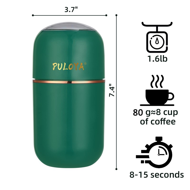 PULOYA Coffee Grinder Electric for Beans, Spices, Herbs, Grains and