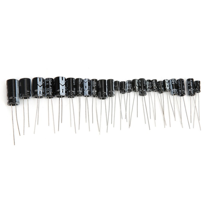 545Pcs 24 Models 0.1uF-1000uF Aluminum Electrolytic Capacitor Assortment Kit with