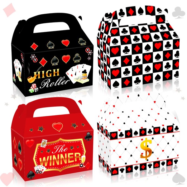 JeVenis Casino Birthday Party Supplies Poker Birthday Party Favor Boxes Poker Goodie Boxes Poker Party Decoration Vegas Birthday Party Supplies Queen Of Heart Party Decorations…