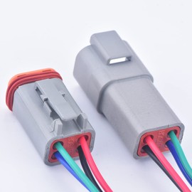 DECKBU 4 Pin Automotive Sealed Electric Plug Male Female Waterproof Connector Wire Harness DT Series DT06-4S DT04-4P