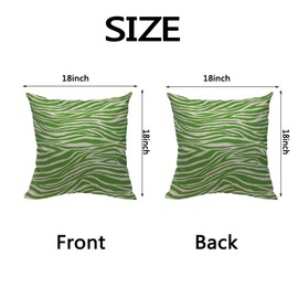 HOSNYE Zebra Green Throw Pillow Case Cushion Covers Animal Pattern Natural Decoration Cotton Linen for Couch Bed Sofa Car Waist 18 x 18 inch