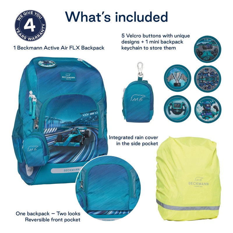 Beckmann Active Air FLX School Backpack for 1st-2nd Grade Kids,