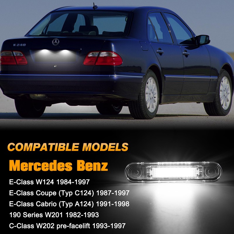 POPMOTORZ LED Number Plate Light for E-Class W124 E-Class Coupe