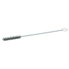 Weiler 21095 0.006" Wire Size, 3/8" Diameter, 8" Length, Steel Bristles, Single Stem Single Spiral Hand Tube Brush With Eye Handle, Made in the USA