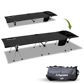 Camping Cot,Ultra-Lightweight Folding Backpacking Cot,300 LBS Weight Capacity,Adult Portable Camping Bed,Suitable for Camping,Hiking,Travel,Home,Office,Sleeping,Black.75" x 26" x 15.8"