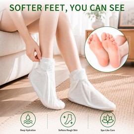 8 Pack Moisturizing Foot Mask,Hydrating Foot Masks for Dry Cracked Feet,Intensely Moisturizes & Softens Rough Dry Skin for Baby Soft Feet,Foot Moisturizer Socks,Self Care Spa Gifts for Women Men