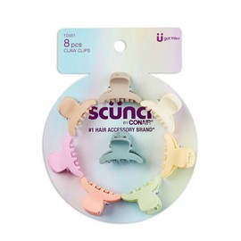 Scunci Kids Mini Claw Clips – 8-Piece Set, Matte Pastel Hair Clips for Girls, Tiny Hair Claw Clips for Styling, Half-Up Looks & Braids, Non-Slip Grip, Lightweight & Comfortable for All Hair Types