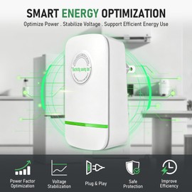 2pc Electricity Saving Box Energy Saving Device Smart Save Plug Power Saver Voltage Optimization Surge Protection Thermoregulation Outlet Home Office Compact Plug and Play Energy Efficiency