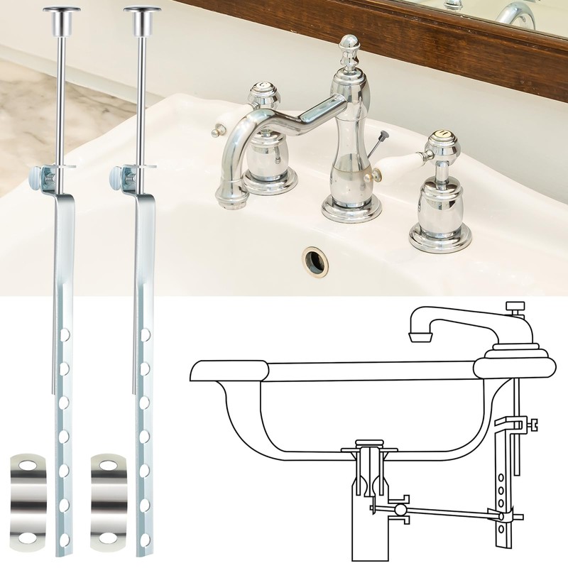 Enhon 2 Pack Universal Lavatory Pop Up Drain Lift Rod,