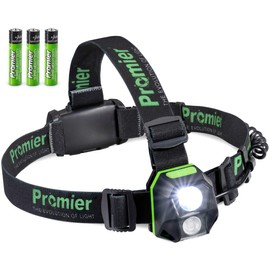 Powerful LED Headlamp Flashlight Batteries INCLUDED, 5 Modes (200 Lumen) Adjustable Head Strap, Hands Free Operation, Flashing Mode Red/Green/White, UltraBright Flashlight for Tactical, Work & Outdoor