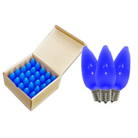 25 Pack C9 Blue Frosted Dimmable LED Retrofit Bulbs