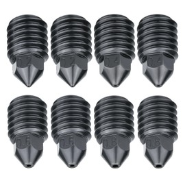 8pcs Nozzles Removable Hardened Steel Nozzle, Upgraded High Temperature Wear Resistant 3D Printer Accessory Nozzles Kit for Bambu Lab X1c P1p 3D Printer Hot End (0.2+0.4+0.6+0.8mm)