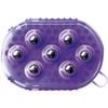 2 in 1 Cleaning Glove with Curry Comb, Purple, PVC