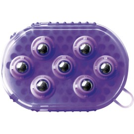2 in 1 Cleaning Glove with Curry Comb, Purple, PVC