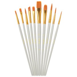 Mr. Pen- Artist Paint Brushes for Acrylic Painting, 10 pcs, Soft Gray Ergonomic Wooden Handle, Synthetic Bristles in Different Sizes & Shapes, Watercolor Brushes