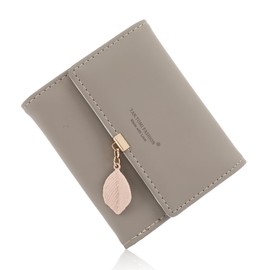 CALIYO Women's Purse Made of Smooth and Soft Synthetic Leather Purse Women's Small and Short Format Purse Ladies in Very Beautiful Colours with Many Compartments, darkgray, Stylish