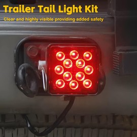 MAXXHAUL 50021 Trailer Hitch Cover with 12 LED's Brake and Tail Light Functions, 1 Pack