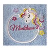 Unicorn (1373) - Embroidered Lightweight Plain Fleece Baby Blanket (Grey)