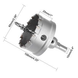 sourcing map Carbide Hole Cutter, TCT Hole Saws for 5 mm Stainless Steel Sheet Metal 65 mm