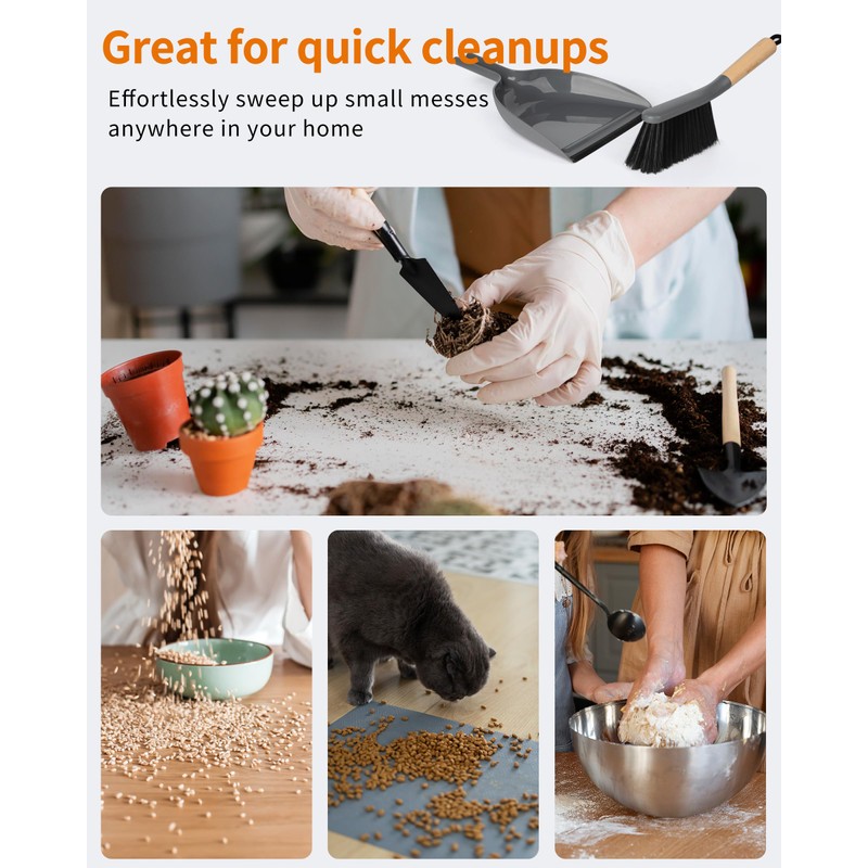 MR.SlGA Dustpan and Brush Set, Portable Cleaning Brush and Dustpan