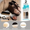 2 Shoe Brush Set - Traditional Wooden Handle Brushes For