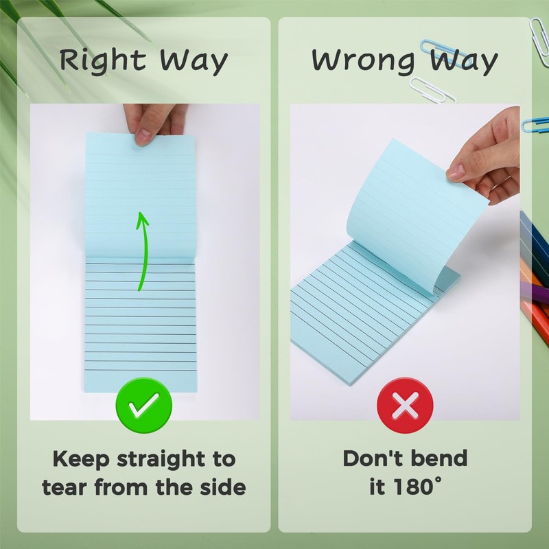 7 pcs Lined Stick Notes, 4X6 in Large Self-Stick Pads