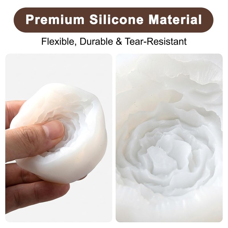 9 PCS Flower Silicona Candle Molds for Candle Making with