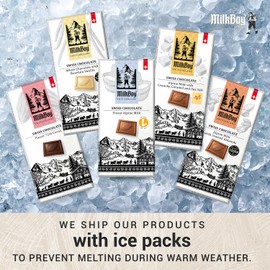 Milkboy Swiss Gourmet Milk Chocolate Bars - Dark Chocolates - White Chocolate Bar - Premium Handmade Chocolate Variety - Kosher - GMO Free - Chocolates Candy - (Pack of 5)