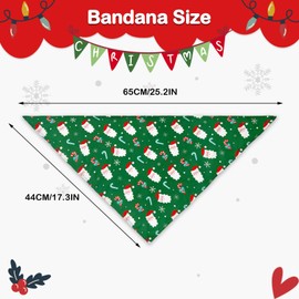 Officentra Christmas Dog Bandanas Holiday Pet Outfit for Dog Boys and Girl,Snowman Xmas Puppy Dogs Scarf Red Green Merry for Small Medium to Large Dogs
