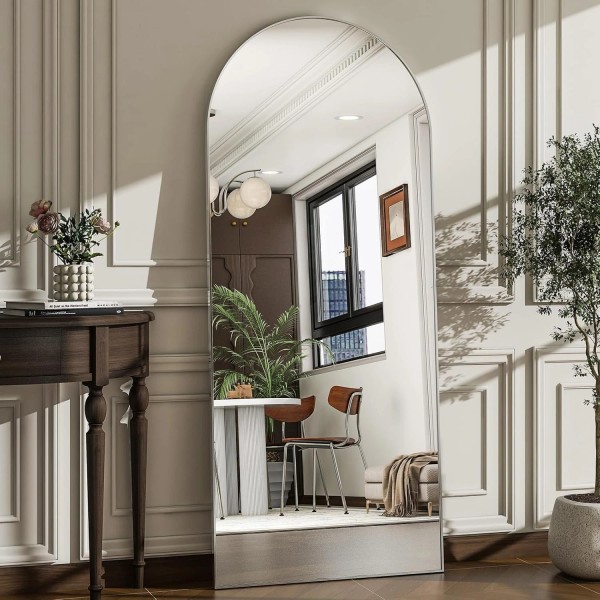Unbranded 57"x20" Arched Full Length Mirror - Wall Mounted/Floor Mirror
