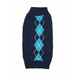 'Argyle Knit Pet Sweaters Clothes for Dogs Pets, Classic Blue Small (S) Size